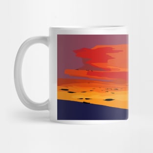 Orange Hillside Sunset Mug